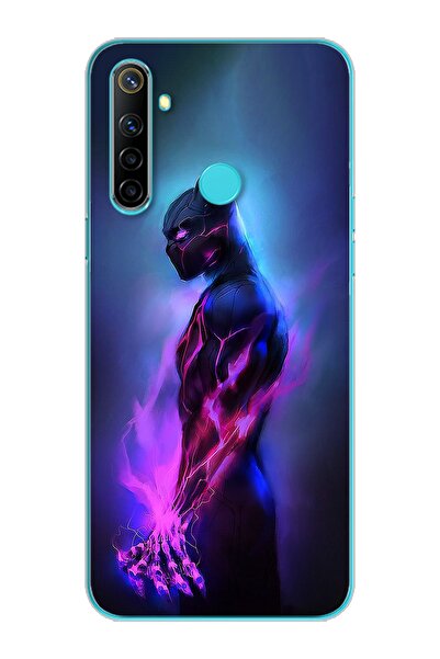 Spoyi Black Panter Tasarım Süper Şeffaf Silikon Telefon Kılıfı Oppo Realmi 6i