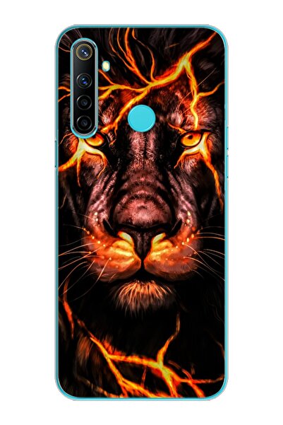 Spoyi Aslan Neon Tasarım Süper Şeffaf Silikon Telefon Kılıfı Oppo Realmi 6i