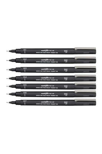 Uni Pin Fine Line 0.1 - 0.2 - 0.3 - 0.4 - 0.5 - 0.6 - 0.7 Set
