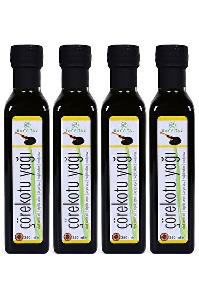 BAYVİTAL 4 Adet X 250 Ml Soğuk Sıkım Çörek Otu Yağı (çörekotu Yağı) 1 Lt
