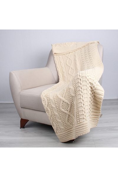 Betires Home Natural Knitted Sofa Shawl