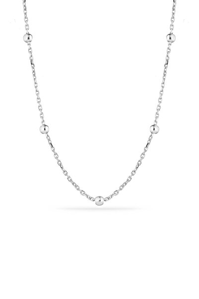 MySilvers Kadın Gümüş Top Zincir 55 cm