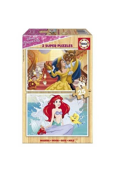 EDUCA Disney Princess 2X25 Piece Wooden Puzzle /