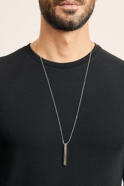 X-Lady Accessories Erkek Gold Kaplama Çubuk Kolye