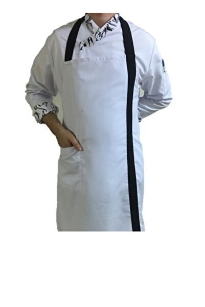 ADALILAR İŞ ELBİSELERİ Unisex White Halter-Length Cooking Apron