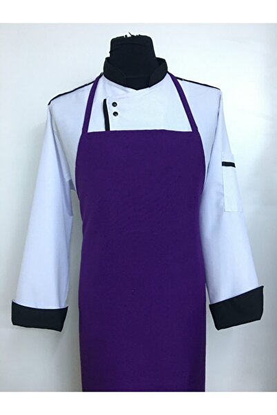 ADALILAR İŞ ELBİSELERİ مريلة بطول الرسن لمطعم المطبخ والنادل والكافتيريا (أرجواني)