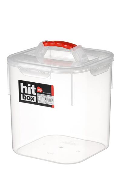 Bora Plastik 9 Litre Köşeli Erzak Kavanozu Saklama Kabı Kilitli Kapak Hit Box...