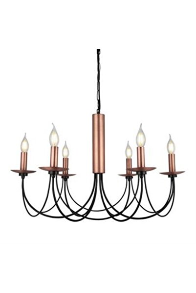 LUCEA Siyah 6 Lı Bakır Avize