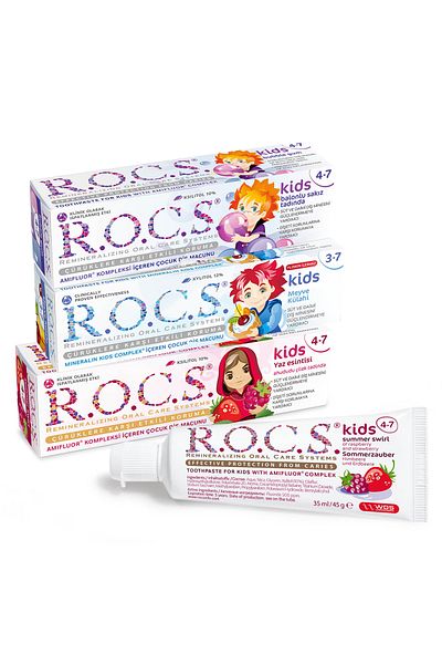 R.O.C.S. Rocs Kids 4-7 Years Mixed Taste Package - 45gr X 3 Pieces