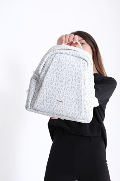 Just Polo حقيبة ظهر نسائية بيضاء