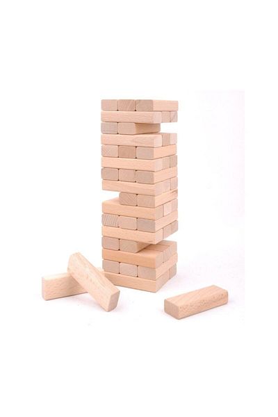Jenga Degerlistore Wooden Balance Tactical Family Game 54 Pieces