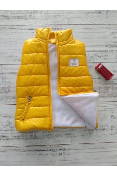 ÇOCUK GİYİM MERKEZİ Girl's Yellow Puffer Vest