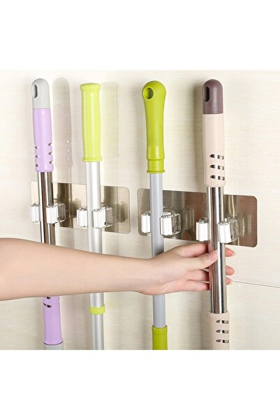 Buffer Εργονομική συσκευή στερέωσης βούρτσας σφουγγαρίστρας στον τοίχο με αυτοκόλλητο 2 τεμάχια