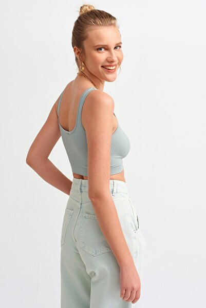 Dilvin Γυναικείο μπλουζάκι με πράσινο λουράκι
