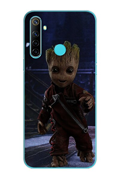 Spoyi Baby Groot Tasarım Süper Şeffaf Silikon Telefon Kılıfı Oppo Realmi 6i