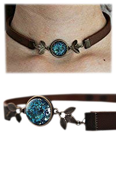 LADYMİRAGE Real Floral Choker Necklace