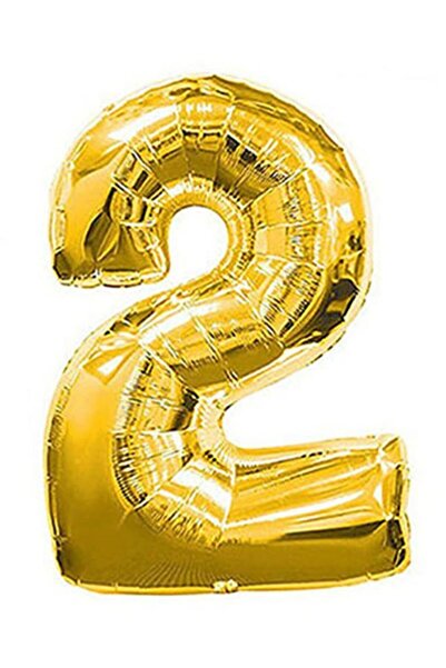 Kikajoy 2 Number Gold Foil Balloon 102 cm