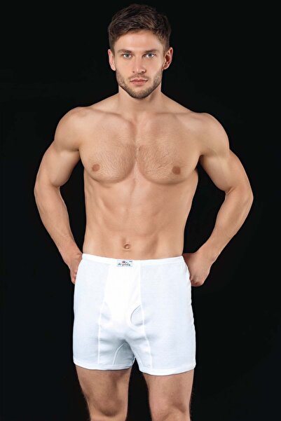 İki Yıldız Мъжки боксерки от пениран памук, чифт от 3, бели