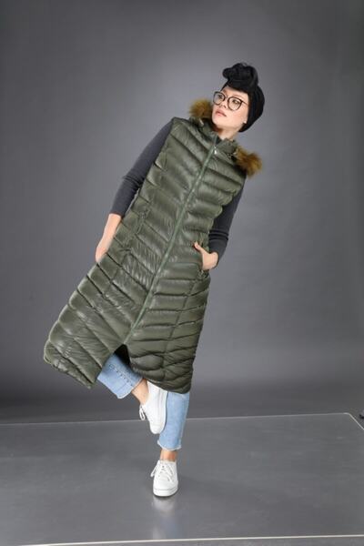 esmaboutique Kadın Haki Tesettür Yelek