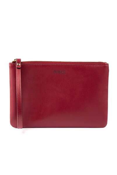 PİRCİ Kadın Bordo Deri Pouch Çanta