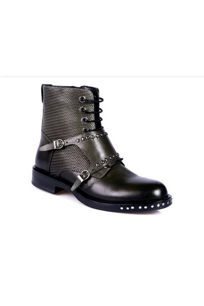 Venüs Women's Green Leather Boots1852507k
