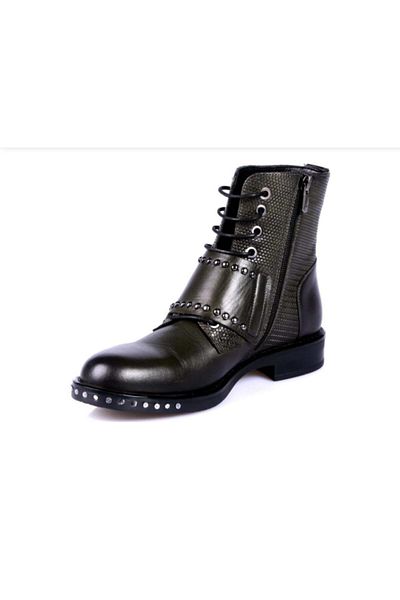 Venüs Women's Green Leather Boots1852507k