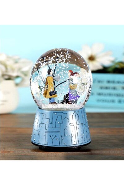 by rk tasarım Kış Masalı Romantik Müzikli Dönen Kar Küresi