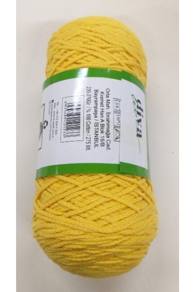 Diva İplik Yellow Thin Cotton Macrame Bag Accessory