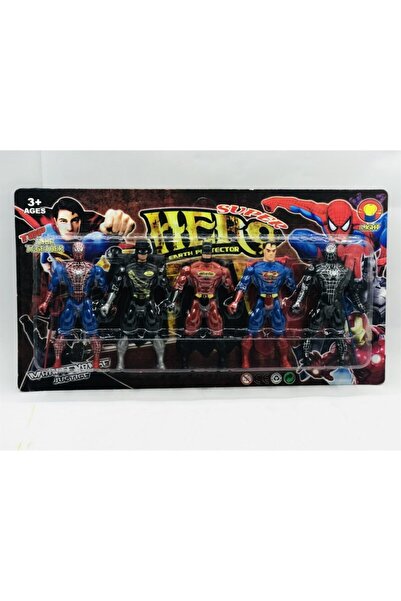 AVENGERS Süper Kahramanlar Örümcek Adam Batman Superman Venom 5li Set Oyuncak