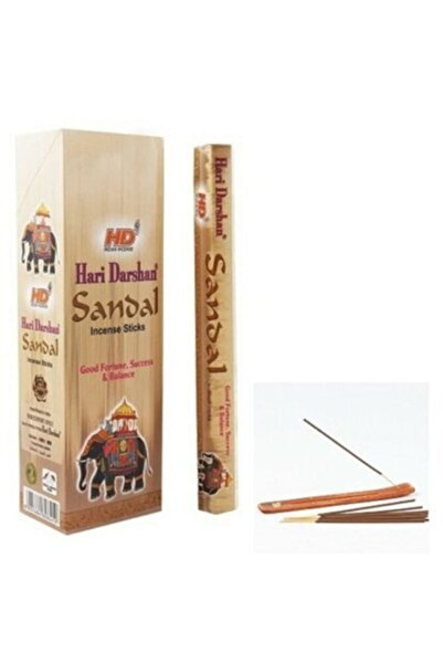 HARİ DARSHAN Sandal Ağaç Kokusu 20 Adet Çubuk Tütsü  + Kayık Tütsülük