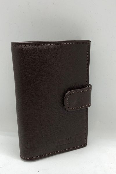 CAKİNS Men's Brown Leather Card Holder - Stylish and Useful