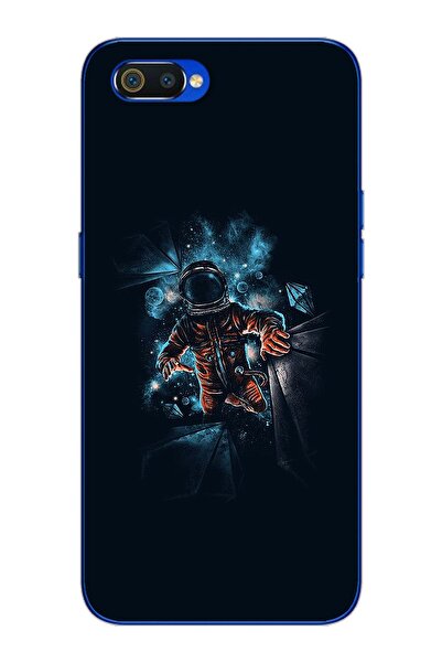 Spoyi Uzay Boşluğu Tasarım Süper Şeffaf Silikon Oppo Realmi C2 Telefon Kılıfı