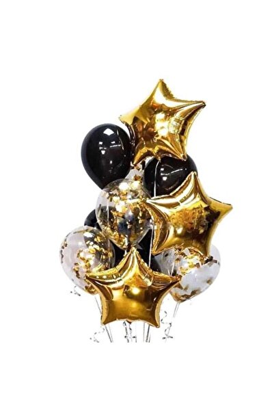 Parti Furyası مجموعة بالونات مرصعة بالنجوم باللون الذهبي