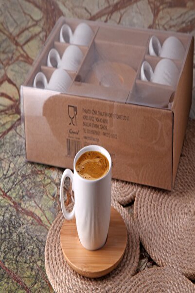 Keskinbıçak Porselen Bambu Altlıklı Kahve Takımı