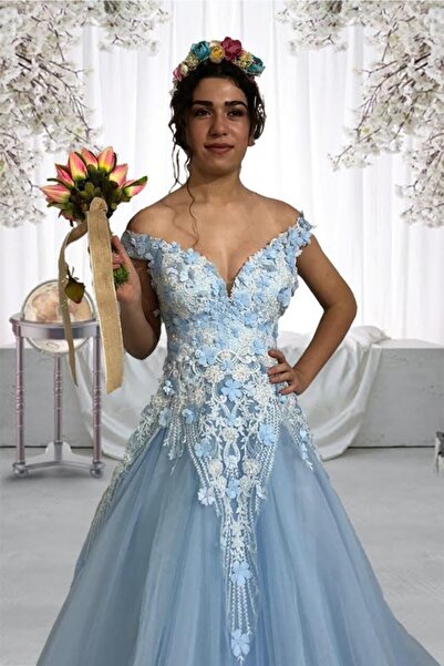 MİLLA Wedding Dress Mavi Su Perisi Nişanlık