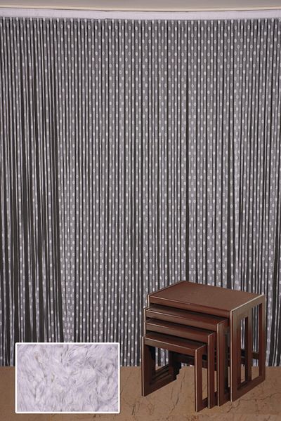 AKÇA TEKSTİL Small Polka Dot Model White Color Rope Curtain Ready Buttons Sewn Rope Curtain 300*270 Cm
