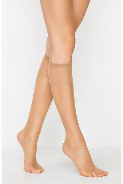 Penti Women's Bronze Fit 15 Denier Shiny Toe Seamless Knee-Length Trouser Socks Pack of 6