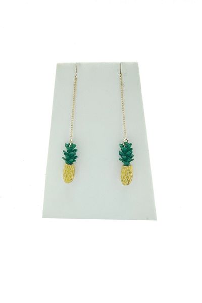 Dünyadan Hediyeler Colorful Metal Pineapple Chain Earrings
