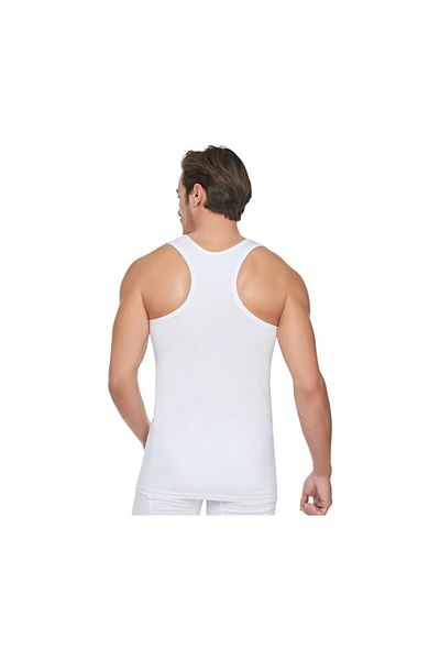 Tutku Ανδρικό λευκό πακέτο Rib Sports Tank Top 12 Pack