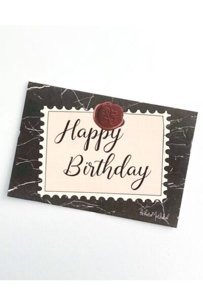 Bikutumutluluk Mühürlü Happy Birthday Mottolu Hediye Kartı