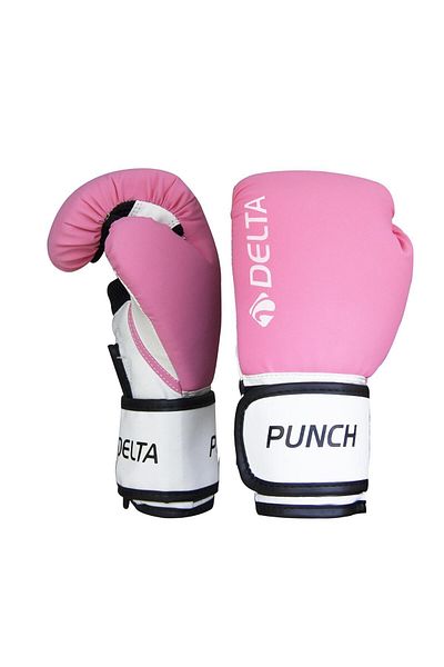 Delta Punch Dura-Strong Pink-White Boxing Gloves