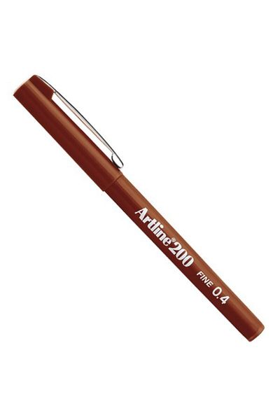 artline Brown Brown Fineliner Fine Tip Felted Pen 0.4 mm Ek-200
