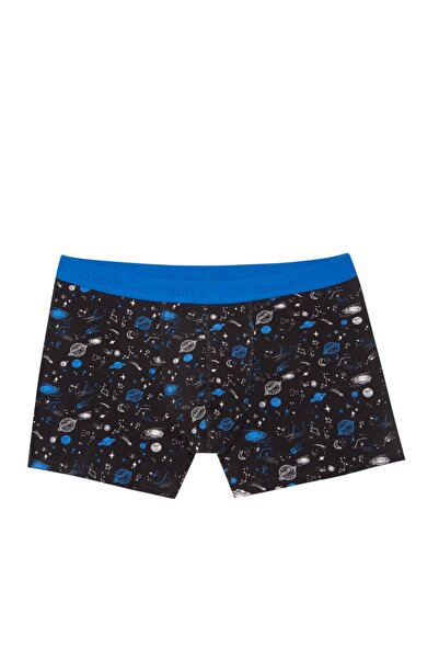 Mavi Gezegen Baskılı Siyah Boxer 092456-900