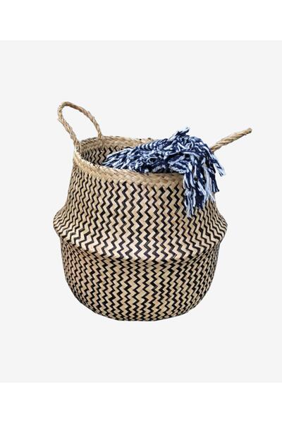 did homeware Sümer El Yapımı Naturel Örme Kahverengi Zigzaglı Hasır Dekoratif...