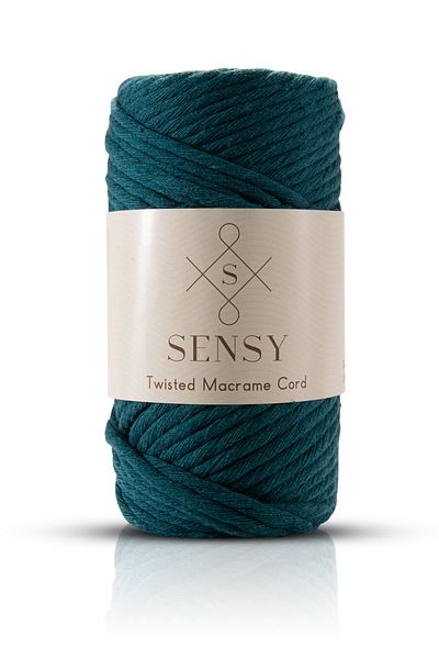 SENSY مجموعة خيوط Macrame Hobby الممسوحة ضوئيًا المتميزة مكونة من 4 قطع أخضر - خردل - بلاط - إكرو