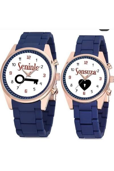 Bika Time Seninle Sonsuza Yazılı Sevgili Çift Kol Saati Sevgiliye Hediye