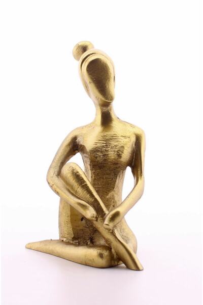 Genel Markalar Hediye Dekoratif Yoga Yapan Kız Gold Biblo