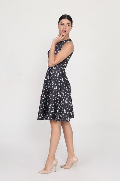Ceylen Γυναικείο μίνι φόρεμα με μοτίβο με γιακά Navy Blue Halter