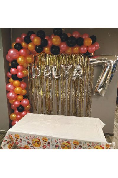Ekin Süs Dalya 100 Metallic Balloons and 1 Balloon Chain
