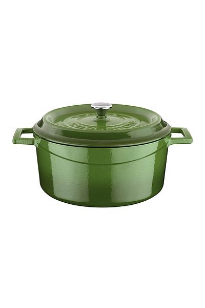 Lava Cast Iron Round Pot Trendy Lid - Diameter 24 Cm - Green